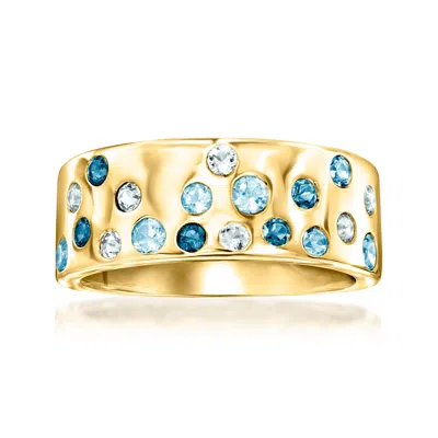 Ross-simons Tonal Blue Topaz Ring In 18kt Gold Over Sterling