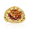 Ross-simons Tonal Citrine And . Garnet Ring In 18kt Gold Over Sterling In Orange