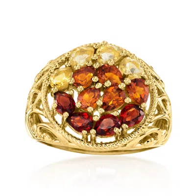 Ross-simons Tonal Citrine And . Garnet Ring In 18kt Gold Over Sterling In Orange