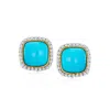 Ross-simons Turquoise And . Diamond Earrings In 14kt Yellow Gold In Multi