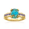 Ross-simons Turquoise And Iolite Ring In 18kt Gold Over Sterling
