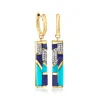 Ross-simons Turquoise And Lapis Drop Earrings With . White Topaz In 18kt Gold Over Sterling In White