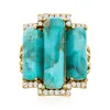 Ross-simons Turquoise And White Topaz Ring In 18kt Gold Over Sterling