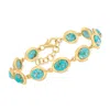 Ross-simons Turquoise Bracelet In 18kt Gold Over Sterling In Multi