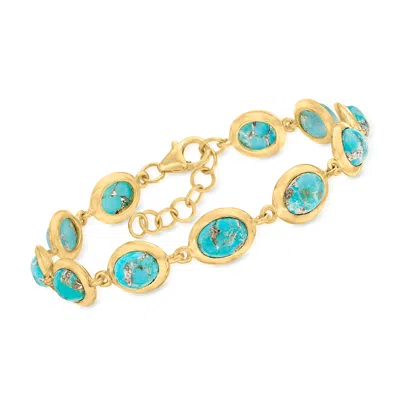 Ross-simons Turquoise Bracelet In 18kt Gold Over Sterling In Multi