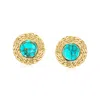 Ross-simons Turquoise Earrings In 18kt Gold Over Sterling In Blue