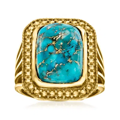 Ross-simons Turquoise Ring In 18kt Gold Over Sterling