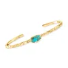 Ross-simons Turquoise Slender Cuff Bracelet In Gold