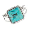 Ross-simons Turquoise Square Cuff Bracelet In Sterling Silver