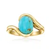 Ross-simons Turquoise Swirl Ring In 18kt Gold Over Sterling