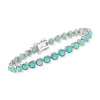 Ross-simons Turquoise Tennis Bracelet In Sterling Silver In Multi