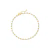 Ross-simons Two-tone Sterling Silver Bar And Bead Anklet In Gold