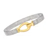 Shop Ross-simons Two-tone Sterling Silver Bismark-link Bracelet In Multi