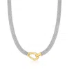 Ross-simons Two-tone Sterling Silver Bismark-link Necklace In Multi