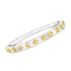 Ross-simons Two-tone Sterling Silver Seashell Bangle Bracelet In Multi