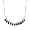 Ross-simons White And Black Diamond Curved Necklace In Sterling Silver In Black