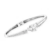 Ross-simons White And Black Diamond Panther Bangle Bracelet In Sterling Silver In Multi