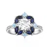 Ross-simons White And Blue Topaz And . Sapphire Ring In Sterling Silver