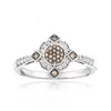 Ross-simons White And Brown Diamond Vintage-style Ring In Sterling Silver In Metallic
