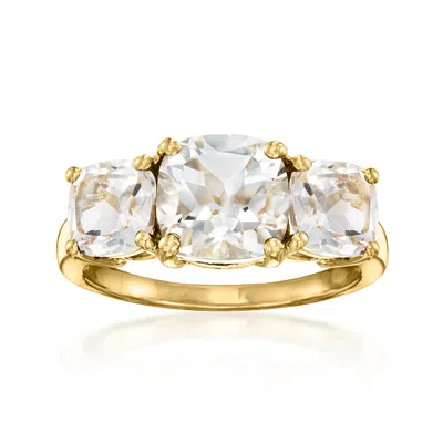 Ross-simons White Topaz 3-stone Ring In 18kt Gold Over Sterling