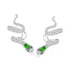 Ross-simons White Topaz And . Chrome Diopside Snake Ear Cuffs With . Black Spinels In Sterling Silver In White