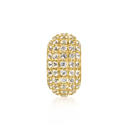 Ross-simons White Topaz Bead Charm In 18kt Gold Over Sterling In Orange