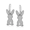 Ross-simons White Topaz Bunny Drop Earrings With 2.5-3mm Cultured Pearls In Sterling Silver In White