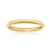 Ross-simons Women's 2mm 14kt Yellow Gold Wedding Ring In Yellow