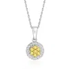 Ross-simons Yellow And White Diamond Pendant Necklace In Sterling Silver In White