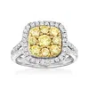 Ross-simons Yellow And White Diamond Ring In 14kt 2-tone Gold In White