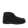 Rossano Bisconti Blue Suede Ankle Boot In Black