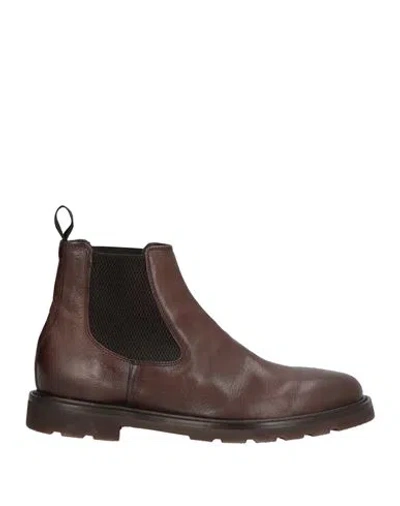 Rossano Bisconti Man Ankle Boots Chocolate Brown Size 9 Leather