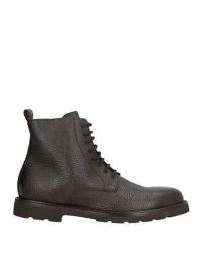 Rossano Bisconti Man Ankle Boots Dark Brown Size 7 Leather
