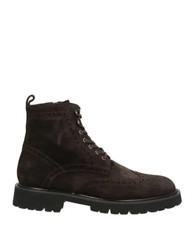 Rossano Bisconti Man Ankle Boots Dark Brown Size 7 Leather