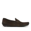 Rossano Bisconti Moccasin In Soft Ebony Suede In Brown