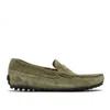 Rossano Bisconti Moccasin In Soft Green Suede In Green