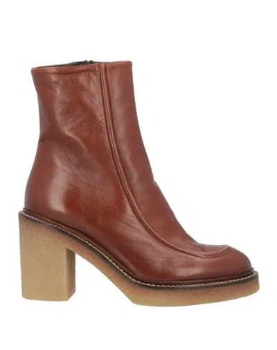 Rossano Bisconti Woman Ankle Boots Brown Size 7 Leather