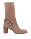 Rossano Bisconti Woman Ankle Boots Taupe Size 8 Leather In Grey