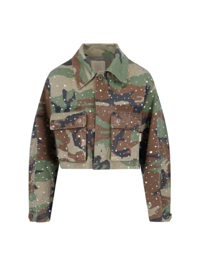 Rossano Perini Camouflage Cropped Jacket In Multi