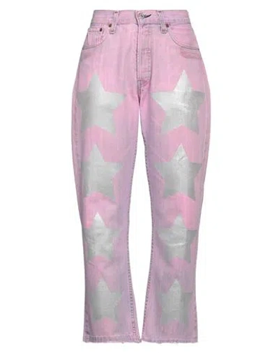 Rossano Perini Man Denim Pants Pink Size 29 Cotton