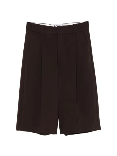 Rossi Devin Pleated Shorts In Brown