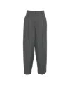 Rossi High-waisted Trousers With Pleats And Classic Check Pattern In Gray