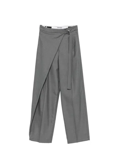 Rossi Ilon Wrap-style Trousers In Gray