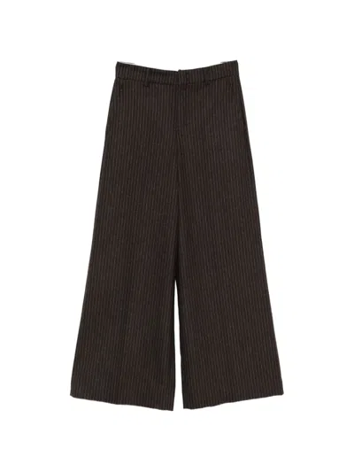 Rossi Pinstripe-pattern Palazzo Pants In Brown