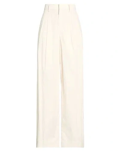 Rossi Woman Pants Ivory Size S Cotton, Elastane In Neutral