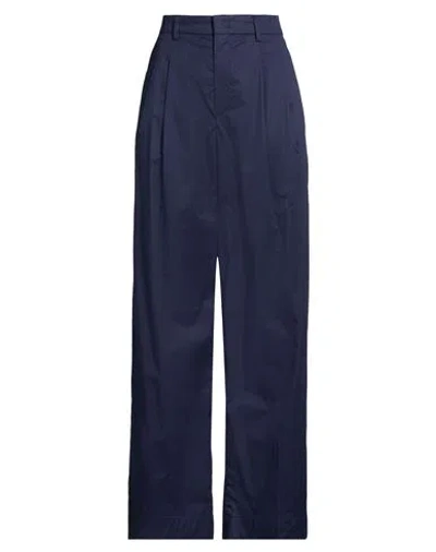 Rossi Woman Pants Navy Size M Cotton, Elastane In Blue