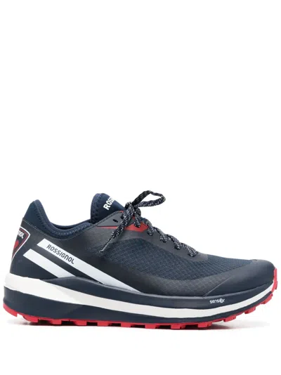 Rossignol Logo-patch Stripe-pattern Sneakers In Blue