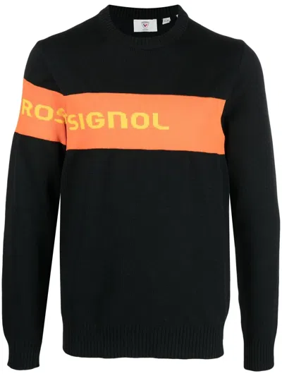Rossignol Logo-stripe Knit Sweatshirt In Black