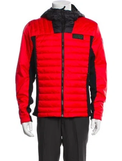 Pre-owned Rossignol Cabri Colorblock Pattern Puffer Coat In Red