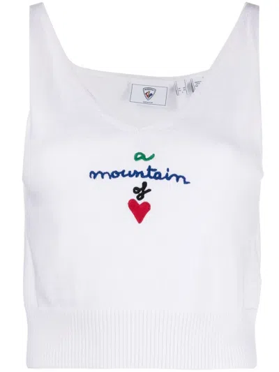 Rossignol Embroidered Knitted Crop-top In White